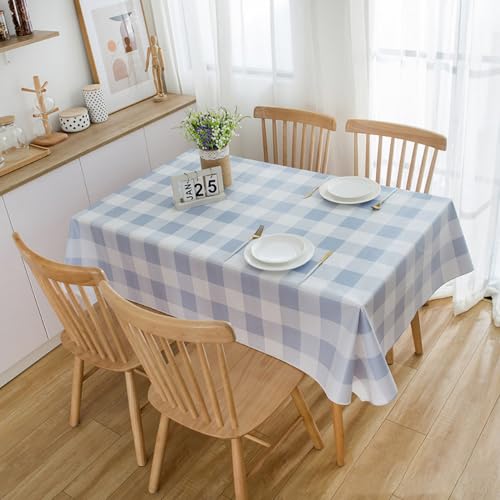 Anevous Tischdecke Abwischbare, Wasserdichtes Tischdecken 70x70cm, Pflegeleicht Kunststoff Esstischdecke, Elegante Wachstuch, Tischtuch für Esszimmer, Wohnzimmer, Balkon, Garten,Blau Weiß von Anevous