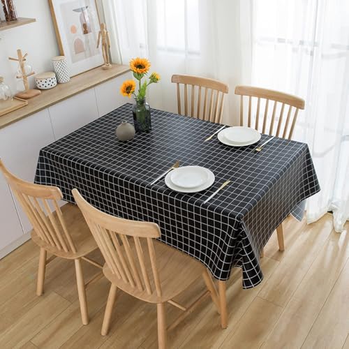 Anevous Tischdecke Abwischbare, Wasserdichtes Tischdecken 70x70cm, Pflegeleicht Kunststoff Esstischdecke, Elegante Wachstuch, Tischtuch für Esszimmer, Wohnzimmer, Balkon, Garten,Schwarz B Anevous Tischdecke Abwischbare, Wasserdichtes Tischdecken 70x70cm, Pflegeleicht Kunststoff Esstischdecke, Elegante Wachstuch, Tischtuch für Esszimmer, Wohnzimmer, Balkon, Garten,Schwarz B von Anevous