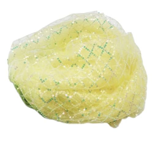 Glitzer Tüllstoff mit Pailletten,Rautenmuster Nylon Netzstoff,Weicher,dünner Stoff zum Kleidung Nähen und Dekoration,für Hochzeitskleider Prinzessinnenkleid Tutu Röcken,150cm x 1 Yard,Hellgelb Glitzer Tüllstoff mit Pailletten,Rautenmuster Nylon Netzstoff,Weicher,dünner Stoff zum Kleidung Nähen und Dekoration,für Hochzeitskleider Prinzessinnenkleid Tutu Röcken,150cm x 1 Yard,Hellgelb von Anevous