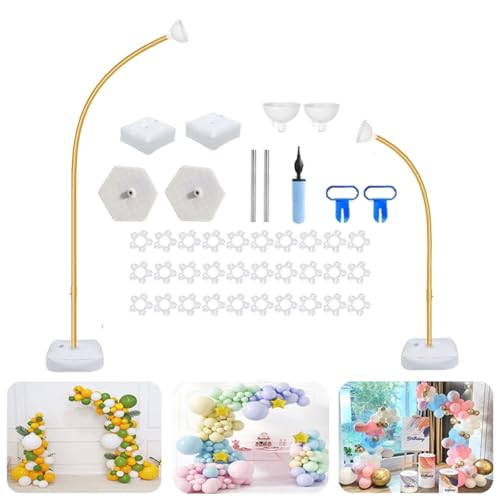 Ballonbogen Gestell Kit, Verstellbarer Ballonständer Halbbogen Luftballon Girlande Ständer, Freie Biegung Luftballonbogen, Luftballon Bogen Gestell Für Hochzeit, Graduierung, Geburtstag (1.5+2.5m) von Angaekkot