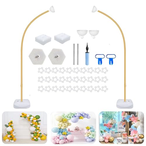 Ballonbogen Gestell Kit, Verstellbarer Ballonständer Halbbogen Luftballon Girlande Ständer, Freie Biegung Luftballonbogen, Luftballon Bogen Gestell Für Hochzeit, Graduierung, Geburtstag (2.5+2.5m) von Angaekkot