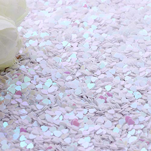 Angel Malone Eine Packung mit 3 oder 4 mm (3000–3500 Stück) PVC & Hologramm Mini-Herz-Pailletten, Konfetti, lose Nagelkunst, Kartenherstellung, Scrapbooking, Tischkonfetti, Valentinstag, Hochzeit, von Angel Malone