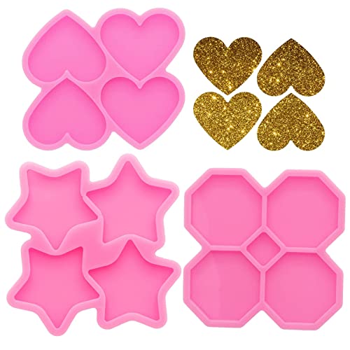 3-teiliges Harzformen-Set, Sternherz, achteckige Form, 4,3 cm, Silikonformen für Harz, Abzeichenspule, Epoxidharz-Gussformen, Silikonform für DIY-Schmuckherstellung 3-teiliges Harzformen-Set, Sternherz, achteckige Form, 4,3 cm, Silikonformen für Harz, Abzeichenspule, Epoxidharz-Gussformen, Silikonform für DIY-Schmuckherstellung von Angel Wings
