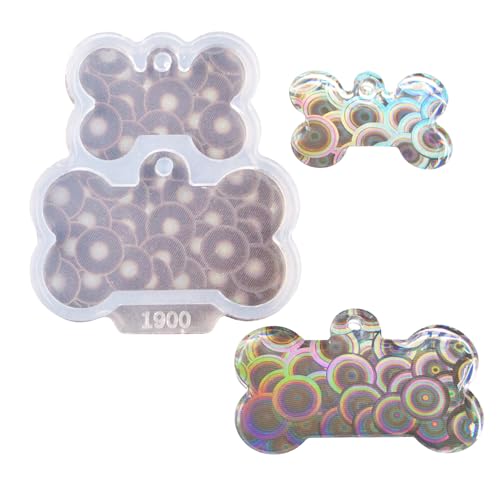 Angel Wings Niedliche Silikonform in Hundeknochenform, holografische Harzformen für DIY Haustiermarke, Schlüsselanhänger, Anhänger, Charm-Handwerk von Angel Wings