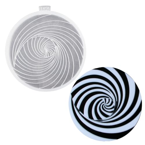 Angel Wings Untersetzer-Silikonform, 9,9 cm, rund, geometrische Form, gestreift, Epoxidharz, Bastelform Angel Wings Untersetzer-Silikonform, 9,9 cm, rund, geometrische Form, gestreift, Epoxidharz, Bastelform von Angel Wings