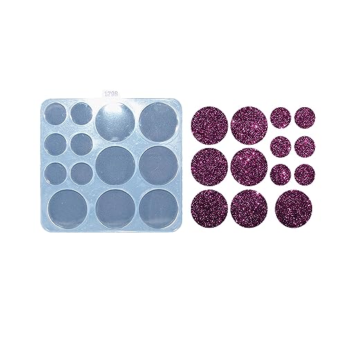 Runde Silikonform 2 cm/3,5 cm für Epoxidharz-Bastelarbeiten, DIY-Kuchen, Schlüsselanhänger, Charms, Schmuckherstellung, Schokolade und Süßigkeiten von Angel Wings