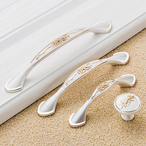 Angela-homestyle™ Griffe & Stangen Vintage Antikbeschlag Schubladengriff Möbelgriff Schrankgriff Zierteile Mit Schrauben (Einlochmontage, Silber) von Angela-homestyle