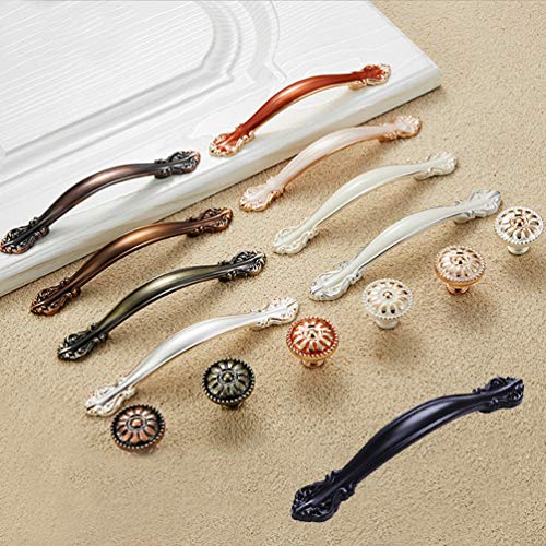 Angela-homestyle™ Vintage Antikbeschlag Schubladengriff Möbelgriff Schrankgriff Zierteile Mit Schrauben (128mm, Schwarz) von Homry