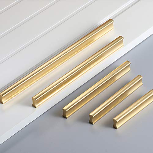 Angela-homestyle Möbelgriffe Aluminium Relinggriff Handgriff Griff für Küche Schublade, Tür, Schränke Dekoration (32mm, Gold) von Angela-homestyle