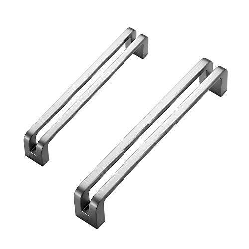 Angela-homestyle Möbelgriffe Steggriff Türgriffe Bohrlochabstand Modernes Küchengriffe Schublade Schrank Griffe Bohrlochabstand: 96mm 128mm (Silber, 128mm) von Angela-homestyle