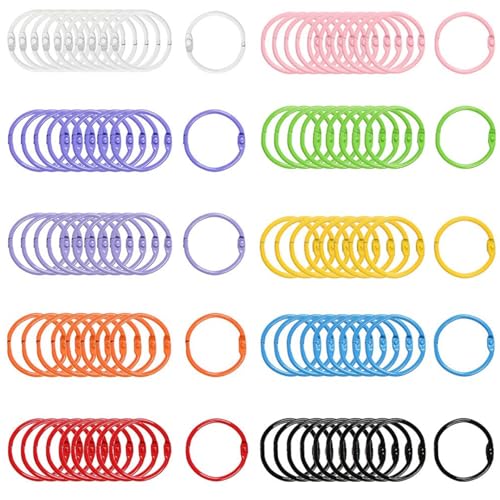 Angelkiss 100er-Pack Metall-Binderinge, 30 mm, 10 Farben – für Ordner, Schlüsselanhänger, Scrapbook, Fotoalbum, Karteikarten & Bastelbedarf. Angelkiss 100er-Pack Metall-Binderinge, 30 mm, 10 Farben – für Ordner, Schlüsselanhänger, Scrapbook, Fotoalbum, Karteikarten & Bastelbedarf. von Angelkiss