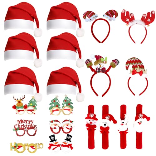 Angenster 20 Stück Weihnachtsbrillen und Weihnachtsmützen, Weihnachtsbrillenrahmen Neuheit Xmas Brille Weihnachten Foto Booth Requisiten Lustige Heiligabend Box Füller, Glitzer Weihnachten Requisiten Angenster 20 Stück Weihnachtsbrillen und Weihnachtsmützen, Weihnachtsbrillenrahmen Neuheit Xmas Brille Weihnachten Foto Booth Requisiten Lustige Heiligabend Box Füller, Glitzer Weihnachten Requisiten von Angenster
