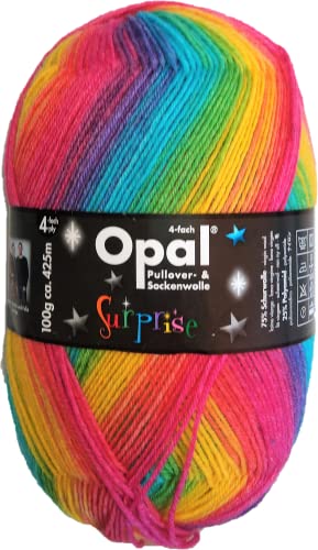 Opal/Sockenwolle / 4 ply/fädig / 1 x 100g. / Regenbogenfarben/Surprise/Pulloverwolle Opal/Sockenwolle / 4 ply/fädig / 1 x 100g. / Regenbogenfarben/Surprise/Pulloverwolle von AngiesStrickZauber
