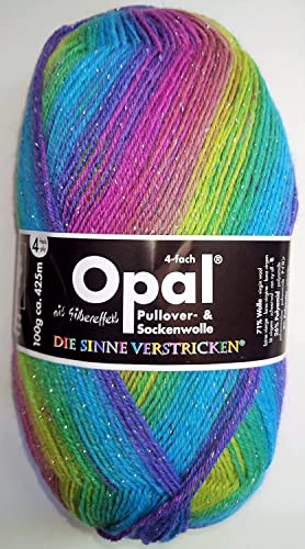 Opal/Sockenwolle / 4 ply/fädig / 1 x 100g. / Surprise mit Silbereffekt/Farbe: 4069 /"Die Sinne verstricken" / Tutto-Opal Sockengarn/Strickwolle von AngiesStrickZauber