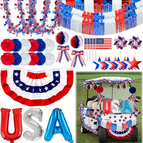Anglechic 45 Stück 4. Juli Auto Parade Dekorationen Rot Weiß Blau Golfwagen Dekorationen Patriotische Dekoration USA Luftballons Flaggen Kranz Schleife Pom Poms Lametta Banner Unabhängigkeitstag Anglechic 45 Stück 4. Juli Auto Parade Dekorationen Rot Weiß Blau Golfwagen Dekorationen Patriotische Dekoration USA Luftballons Flaggen Kranz Schleife Pom Poms Lametta Banner Unabhängigkeitstag von Anglechic