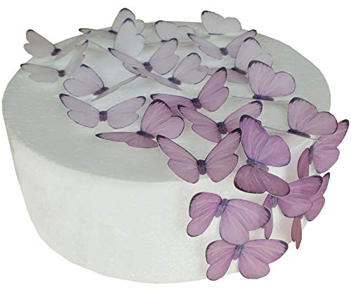 Vorgeschnittene Gradient Lavendel Schmetterlinge Essbare Reis/Oblatenpapier Cupcake Kuchen Dessert Topper Geburtstag Feier Hochzeit Baby Shower Kinder Party Dekorationen (Lavendel) von Anglesit Butterflies