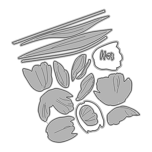 Angoily 1 Blatt Formen Für Fotoalben Tulpen Schneidwerkzeug Stempeln Schneiden Schnitte Prägung Sagt Basteln Sammelalbum Bastelset Briefmarke Party Diy Stanzformen Album-stanzformen Eisen von Angoily