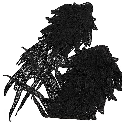 Angoily 1 Paar gestickte Flügel bestickt Patch Engel Kostüm Applikationen haaraccessoires house decoration Engelsflügel-Spitzenornamente Kleidung Flügelfleck Polyestergarn Black von Angoily