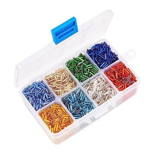 Angoily 1 Packung Farbige Glasperlen mit Lochdurchmesser Praktischer Box für Diy Armbänder Schlüsselanhänger und Schmuckherstellung Gemischte Farben Angoily 1 Packung Farbige Glasperlen mit Lochdurchmesser Praktischer Box für Diy Armbänder Schlüsselanhänger und Schmuckherstellung Gemischte Farben von Angoily