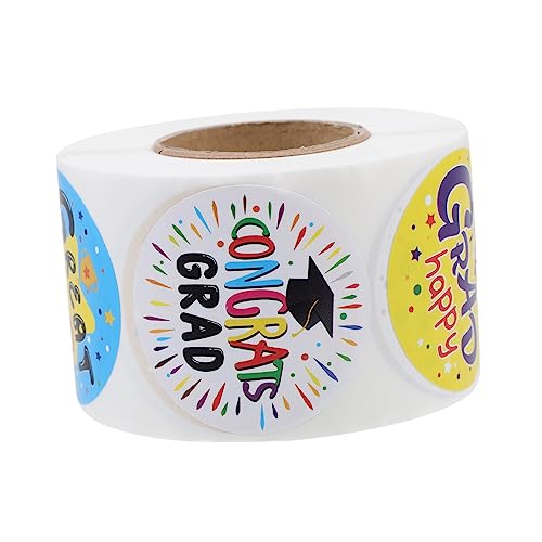 Angoily 1 Rolle Aufkleber für die Abschlusssaison Du Etiketten Verpackung Kuchen verzieren Party Grad Aufkleber Festival-DIY-Aufkleber Abschlussaufkleber Gradaufkleber beschichtetes Papier von Angoily