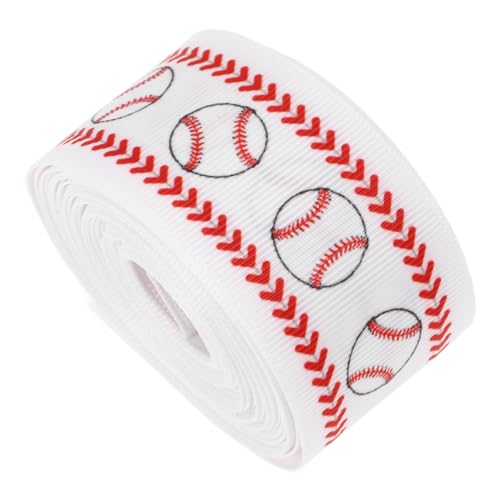 Angoily 1 Rolle Ballkopfschmuck aus Gurtband geschenkband geschenkschleife Kopfschmuck Dekoration Bänder umwickeln bedrucktes Band kreative Kuchenbänder DIY-Band basteln Stoff Weiß von Angoily