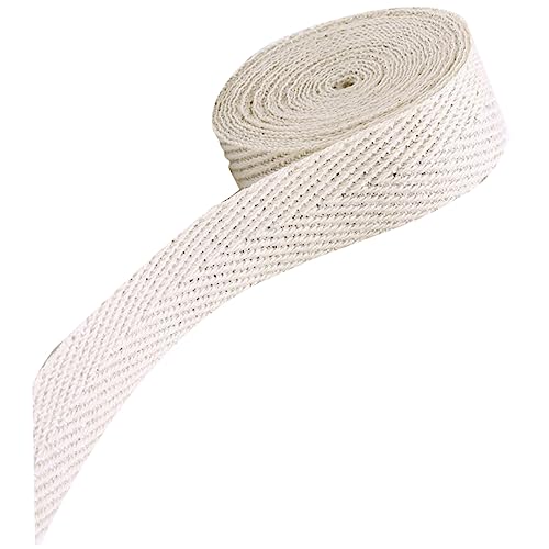 Angoily 1 Rolle Baumwoll Twillband Diy Handarbeitsmaterial Weiße Hautfreundliche Langlebige Dekorationsbänder für Bastelarbeiten Geschenkverpackung und Feste Angoily 1 Rolle Baumwoll Twillband Diy Handarbeitsmaterial Weiße Hautfreundliche Langlebige Dekorationsbänder für Bastelarbeiten Geschenkverpackung und Feste von Angoily