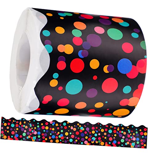 Angoily 1 Rolle Bunte Tupfenaufkleber Dekoration Verschleißfester Randaufkleber Randpapier Für Das Klassenzimmer Schuldekore Bordürenaufkleber Für Tafeln Grenzpapier Kupferplattenaufkleber von Angoily