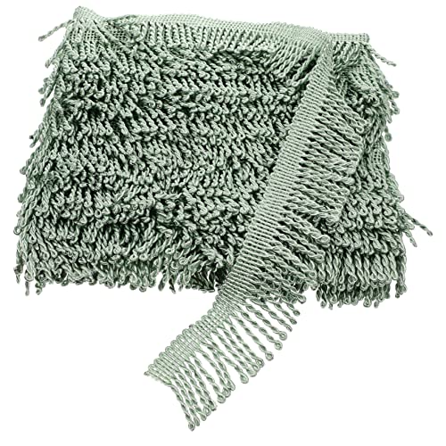 Angoily 1 Rolle Fransenbesatz für Gardinen Stilvoll Fransenstoff künstlich Quaste Spitze Nähen vorhang vorhänge Gardinenstoffbesatz Bekleidungshandwerk trimmen Polyestergarn Light Green von Angoily