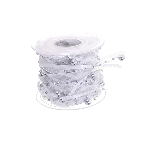 Angoily 1 Rolle Geschenkband transparente Bänder zum Basteln einladen Perlenband Läufer Fälschung hochzeitsdekoration wedding decoration Hochzeitsband Piyester-Gurtbänder für Partys Silver Angoily 1 Rolle Geschenkband transparente Bänder zum Basteln einladen Perlenband Läufer Fälschung hochzeitsdekoration wedding decoration Hochzeitsband Piyester-Gurtbänder für Partys Silver von Angoily