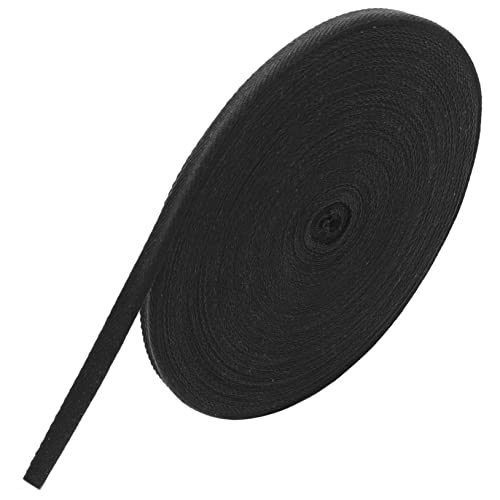 Angoily 1 Rolle Gürtel mit Fischgrätmuster Weiß Rot Quastenband Sackleinenband blaues Band bastelmaterial bastel materialien baumwollband geschenkband Bänder Baumwolle Kleidungsband Black von Angoily