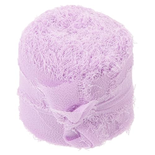 Angoily 1 Rolle Handgefertigtes Chiffonband Lila Roll Dekoratives Fransenband für Geschenkverpackung Diy Bastelprojekte Hochzeitsdekoration und Blumenarrangements von Angoily