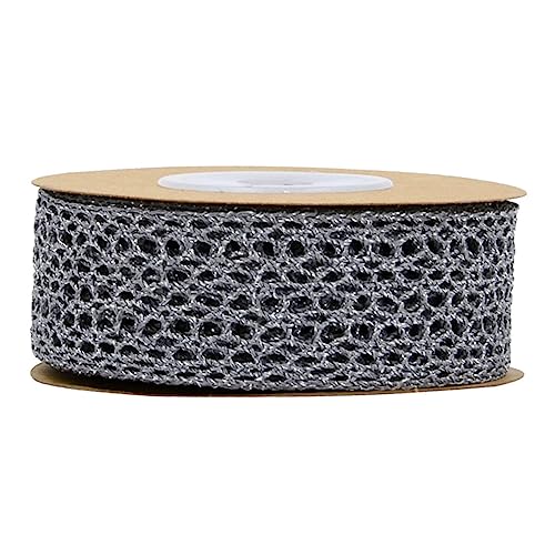 Angoily 1 Rolle Hollow Mesh Ribbon Band Silbernem Polyester Yards Diy Bastelmaterial für Hochzeiten Dekorationen und Schleifen von Angoily
