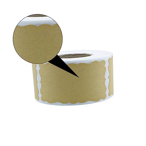 Angoily 1 Rolle Kraft Papier Aufkleber Selbstklebende Blanko Etiketten für Diy Beschriften von Verpackungen Blumensträußen und von Angoily