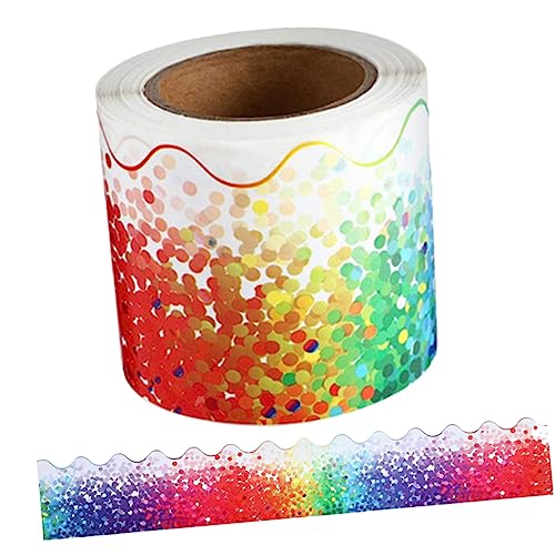 Angoily 1 Rolle Punkt Rand Aufkleber Dekorativ Punktaufkleber Dekoration Pinnwandränder in Pastelltönen Bunt Entfernbare Wandaufkleber Karikatur Aufkleber Aus Beschichtetem Papier Colorful von Angoily
