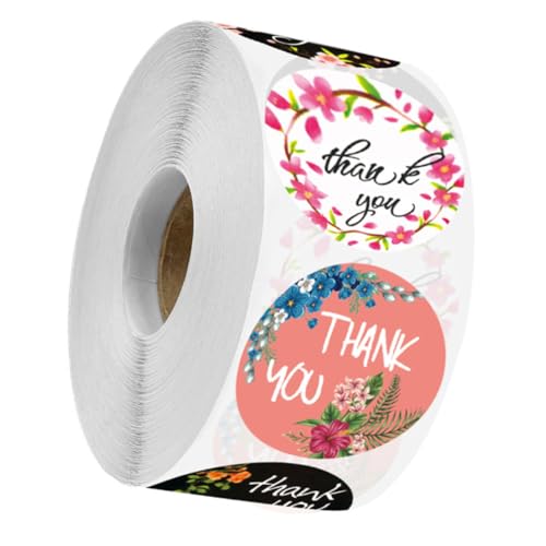 Angoily 1 Rolle Roll Aufkleber Danke Selbstklebende Dekorative Etiketten für pro Rolle für Geburtstagsfeiern und Bastelprojekte von Angoily