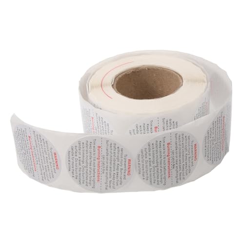 Angoily 1 Rolle Roll Sicherheitsaufkleber für Kerzenbehälter Warnetiketten für Wachscontainer Robuste und Langlebige Etiketten für Sicheren Versand Einfache Anwendung für Optimale von Angoily