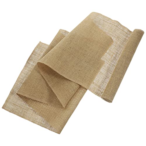 Angoily 1 Rolle Rustikaler Tischläufer aus Sackleinen Beige hessisch Party Jute Hochzeit Gewebte Sackleinenläufer für Tisch Farmhouse Tischläufer Bettwäsche aus Baumwolle von Angoily