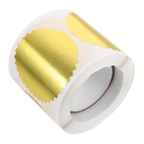 Angoily 1 Rolle Schablonenaufkleber geprägt Wachssiegelstempel Aufkleber zum Prägen vergeben Prägung Zertifikat-Medaillen-Aufkleber Medaillenaufkleber Unterlage aus Pergaminpapier Golden von Angoily
