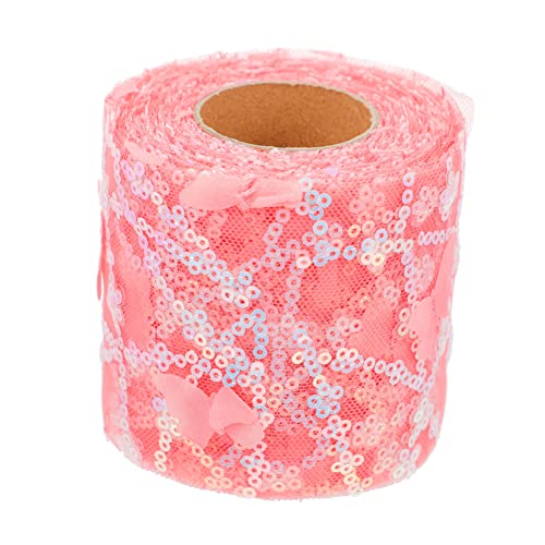Angoily 1 Rolle Schimmerndes Diy Spitzenband mit Pailletten für Handwerk und Dekoration Breit Yards für Haarschmuck Schuh und Bekleidungsaccessoires Wassermelonenrot von Angoily