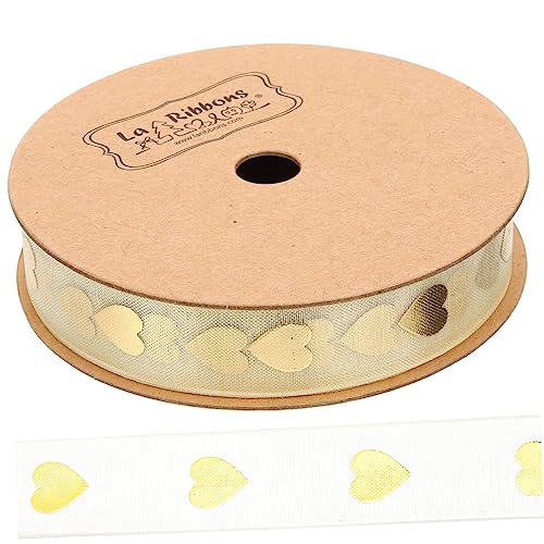 Angoily 1 Rolle Schleife Sackleinenband Herz Chiffonbänder Rosa Band zum Verpacken seidenband ribbon geburtstagskerzen Bastelbänder zum Einwickeln valentinstag verpackungsband Schneegarn von Angoily