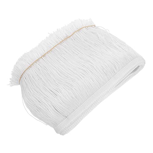 Angoily 1 Rolle Schnurrbart Fransen Strassbesatz Für Kleidung Spitzenband Chiffon Schal Schneiderschere Schals Nähmaschine Stoff Rockbänder Zum Basteln Mini Kettenbesatz Weißes von Angoily