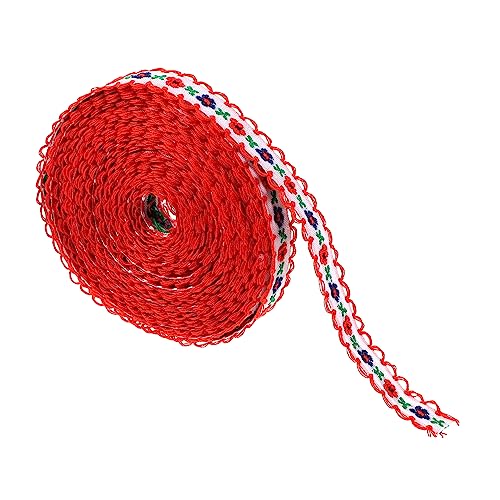 Angoily 1 Rolle Vintage DIY Handgemachtes Spitzenband mit Blumenstickerei Rotes Zubehör für Hochzeitsdekoration Kleidung und Bastelprojekte für DIY Ideen und Angoily 1 Rolle Vintage DIY Handgemachtes Spitzenband mit Blumenstickerei Rotes Zubehör für Hochzeitsdekoration Kleidung und Bastelprojekte für DIY Ideen und von Angoily