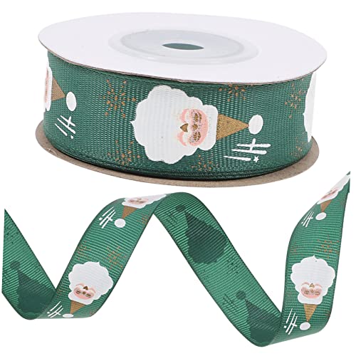 Angoily 1 Rolle Weihnachtsband ribbon bandfeile weihnachtliche accessoires Weihnachtsdekorationband weinachtendecor Schleife weißes Band s Geschenkbänder DIY-Bänder basteln Polyester Green von Angoily