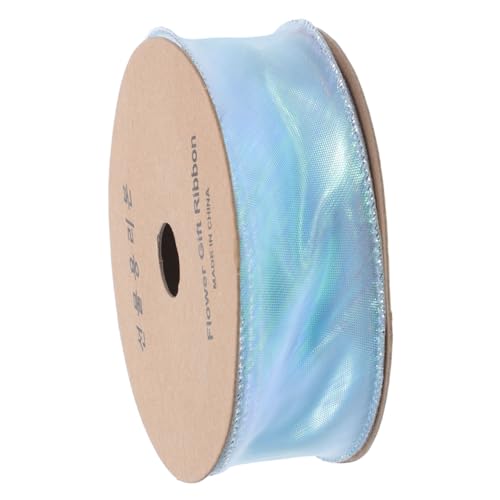 Angoily 1 Rolle Welliger Garngürtel Funkeln wickeln farbig groß Basteln schneidbares Geschenkband Geschenkzubehör verschleißfestes Verpackungsband Paketband Polyester Blue von Angoily