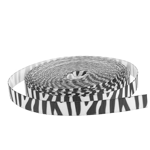 Angoily 1 Rolle Zebra-gurtband Bänder Für Handwerk Festival-paketband Schleife Bastelbänder Bänder Mit Animal-print Thematisiert Stoff Geschenkband Band Zum Basteln Drucken Polyester von Angoily