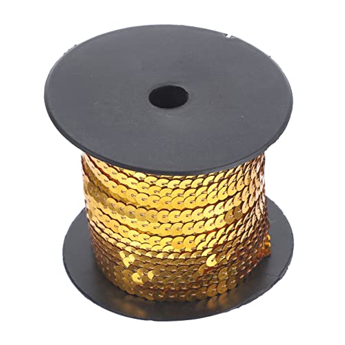 Angoily 1 Rolle sewing accessories Kleidung Dekoration Malerei Dekoration Strasssteine ​​fürs Gesicht Gold-Pailletten-Spitzenbesatz zum Nähen Pailletten Zubehör runde Pailletten PVC Golden von Angoily