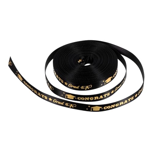 Angoily 1 Rolle verpackung Band Einladung Sackleinenband dekorativ Basteln farbig seidenband ribbon paketband Verpackungsband präsentieren gestaltetes Geschenkband Polyester Black von Angoily