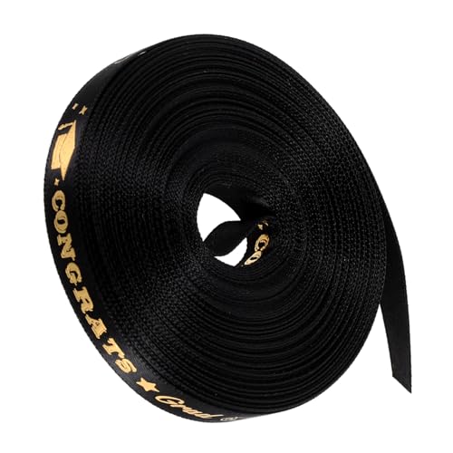 Angoily 1 Rolle verpackung Band seidenband ribbon Dekoration für Abschlussfeier festivalbänder Schwarzes Band Strauß Gold Geschenkband Verpackungsband präsentieren Polyester Black Angoily 1 Rolle verpackung Band seidenband ribbon Dekoration für Abschlussfeier festivalbänder Schwarzes Band Strauß Gold Geschenkband Verpackungsband präsentieren Polyester Black von Angoily
