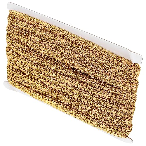 Angoily 1 Rolle wellige Spitze Strass-Spitze Hochzeit Spitze Schnürsenkel Spitzenbesatz Vintage Kostüm Spitzenband Nähzubehör Nähen dekorativ Stoffspitze Polyester Golden von Angoily
