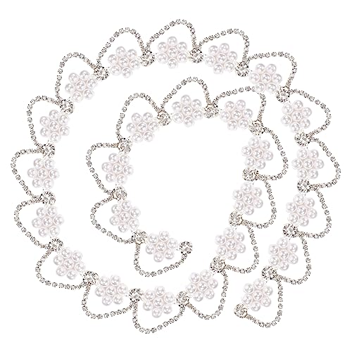 Angoily 1 Saite Perlenblumenstirnband Perlenkette geformt Strasssteine schultergurt Strass-Seil Haarbänder für Frauen Strasskette selber machen Strassverzierung schicke Strasskette Metall von Angoily